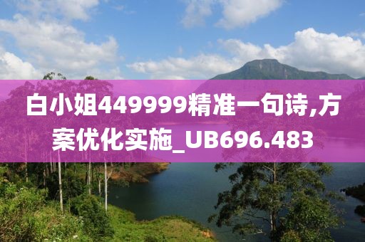 白小姐449999精准一句诗,方案优化实施_UB696.483