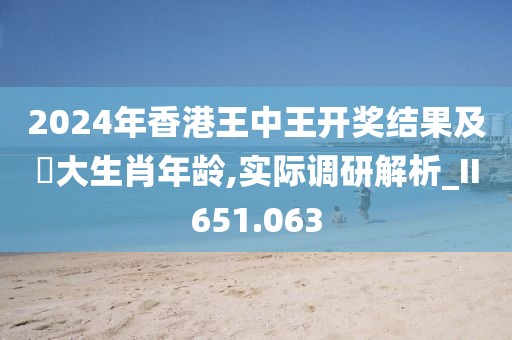 2024年香港王中王开奖结果及枓大生肖年龄,实际调研解析_II651.063