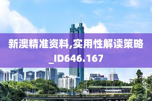 新澳精准资料,实用性解读策略_ID646.167