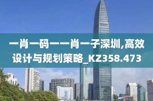 一肖一码一一肖一子深圳,高效设计与规划策略_KZ358.473
