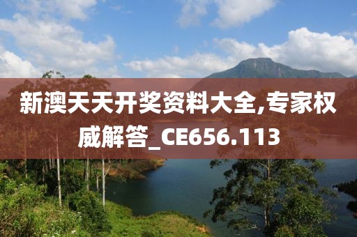 新澳天天开奖资料大全,专家权威解答_CE656.113