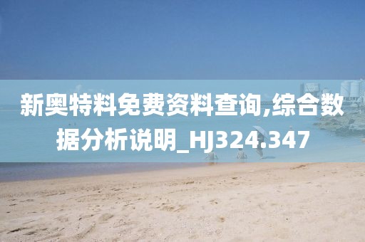 新奥特料免费资料查询,综合数据分析说明_HJ324.347