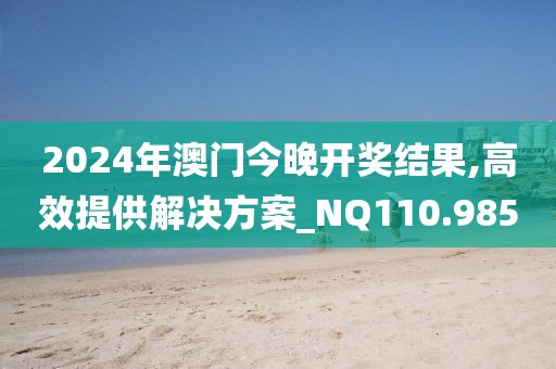 2024年澳门今晚开奖结果,高效提供解决方案_NQ110.985