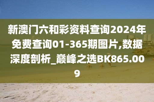 新澳门六和彩资料查询2024年免费查询01-365期图片,数据深度剖析_巅峰之选BK865.009