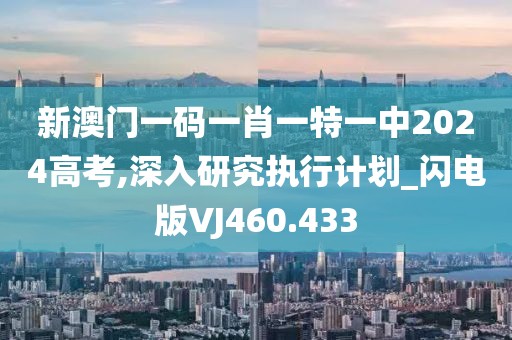 新澳门一码一肖一特一中2024高考,深入研究执行计划_闪电版VJ460.433