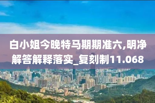 白小姐今晚特马期期准六,明净解答解释落实_复刻制11.068