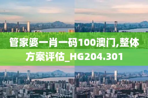 管家婆一肖一码100澳门,整体方案评估_HG204.301