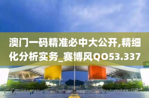 澳门一码精准必中大公开,精细化分析实务_赛博风QO53.337