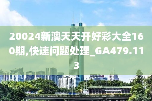 20024新澳天天开好彩大全160期,快速问题处理_GA479.113