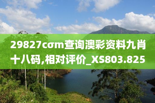 29827cσm查询澳彩资料九肖十八码,相对评价_XS803.825