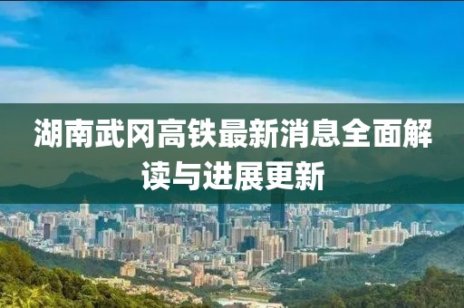 湖南武冈高铁最新消息全面解读与进展更新