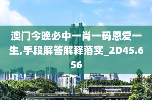 澳门今晚必中一肖一码恩爱一生,手段解答解释落实_2D45.656
