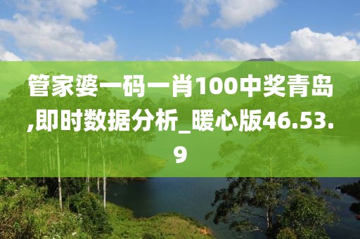 管家婆一码一肖100中奖青岛,即时数据分析_暖心版46.53.9