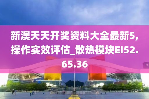 新澳天天开奖资料大全最新5,操作实效评估_散热模块EI52.65.36
