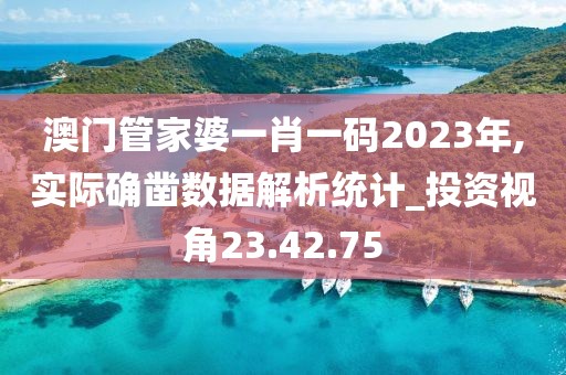 澳门管家婆一肖一码2023年,实际确凿数据解析统计_投资视角23.42.75