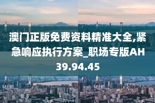 澳门正版免费资料精准大全,紧急响应执行方案_职场专版AH39.94.45