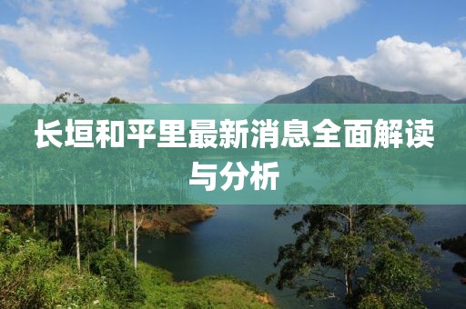 长垣和平里最新消息全面解读与分析