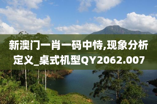 新澳门一肖一码中恃,现象分析定义_桌式机型QY2062.007