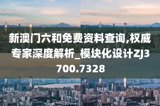 新澳门六和免费资料查询,权威专家深度解析_模块化设计ZJ3700.7328