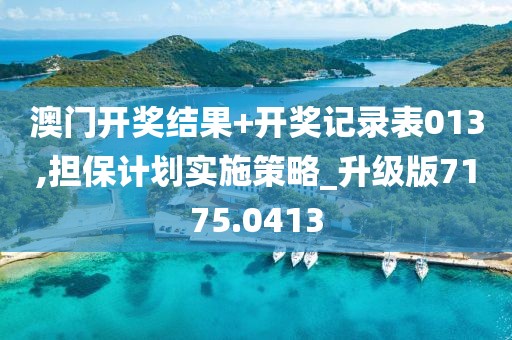 澳门开奖结果+开奖记录表013,担保计划实施策略_升级版7175.0413