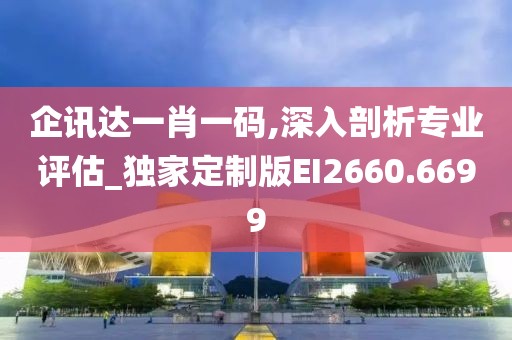 企讯达一肖一码,深入剖析专业评估_独家定制版EI2660.6699