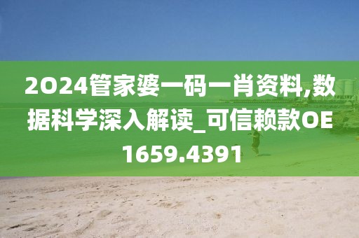 2O24管家婆一码一肖资料,数据科学深入解读_可信赖款OE1659.4391