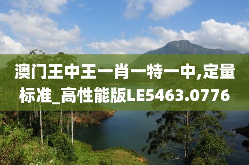 澳门王中王一肖一特一中,定量标准_高性能版LE5463.0776