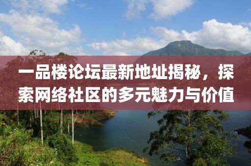 一品楼论坛最新地址揭秘，探索网络社区的多元魅力与价值