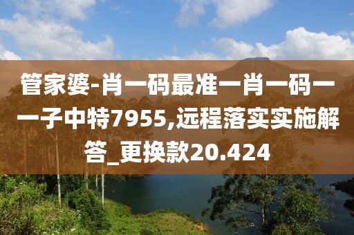 管家婆-肖一码最准一肖一码一一子中特7955,远程落实实施解答_更换款20.424