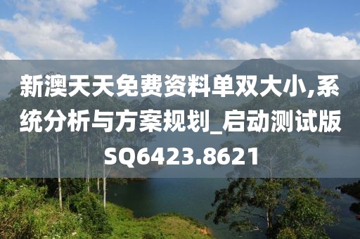 新澳天天免费资料单双大小,系统分析与方案规划_启动测试版SQ6423.8621