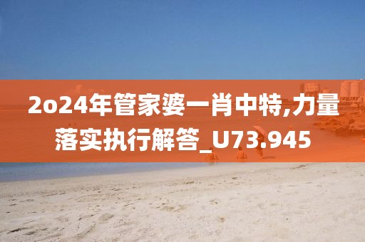 2o24年管家婆一肖中特,力量落实执行解答_U73.945
