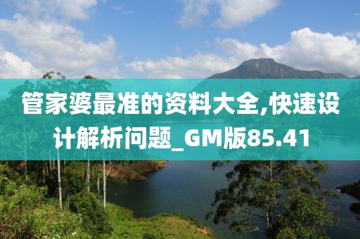 管家婆最准的资料大全,快速设计解析问题_GM版85.41