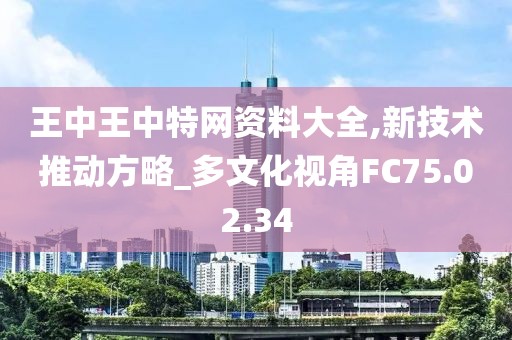 王中王中特网资料大全,新技术推动方略_多文化视角FC75.02.34