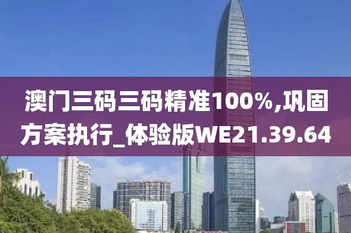 澳门三码三码精准100%,巩固方案执行_体验版WE21.39.64