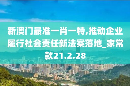 新澳门最准一肖一特,推动企业履行社会责任新法案落地_家常款21.2.28