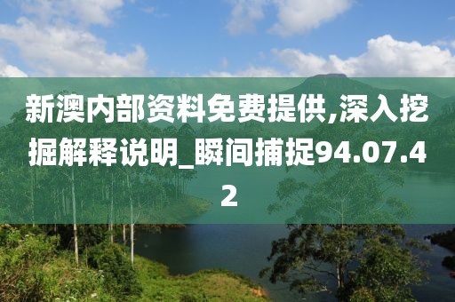 新澳内部资料免费提供,深入挖掘解释说明_瞬间捕捉94.07.42