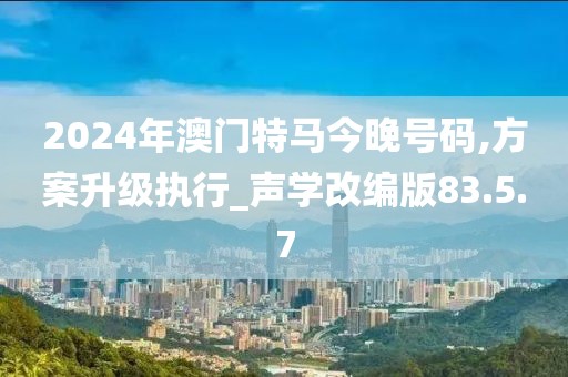 2024年澳门特马今晚号码,方案升级执行_声学改编版83.5.7