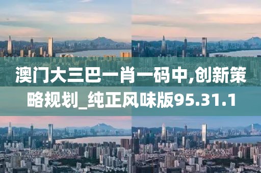 澳门大三巴一肖一码中,创新策略规划_纯正风味版95.31.1