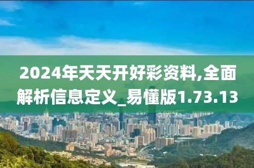 2024年天天开好彩资料,全面解析信息定义_易懂版1.73.13