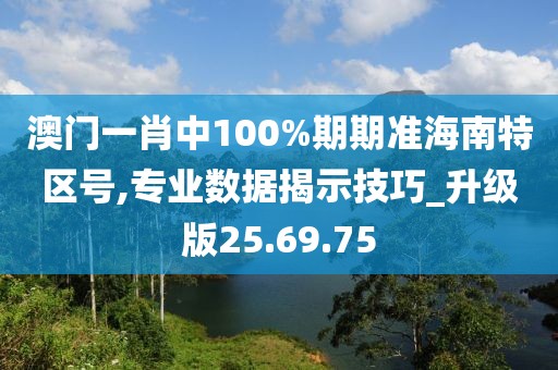 澳门一肖中100%期期准海南特区号,专业数据揭示技巧_升级版25.69.75