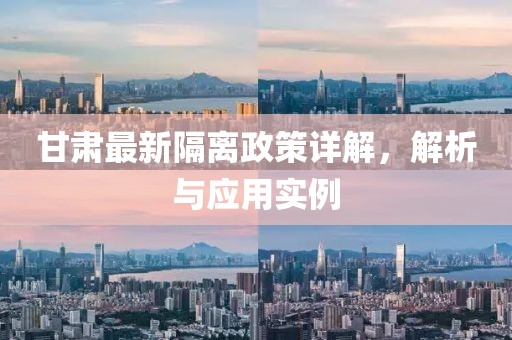 甘肃最新隔离政策详解，解析与应用实例