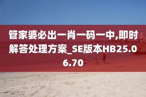 管家婆必出一肖一码一中,即时解答处理方案_SE版本HB25.06.70