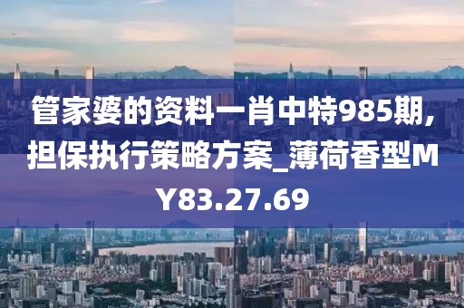 管家婆的资料一肖中特985期,担保执行策略方案_薄荷香型MY83.27.69