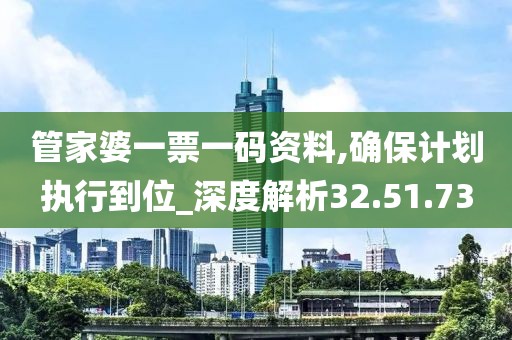 管家婆一票一码资料,确保计划执行到位_深度解析32.51.73
