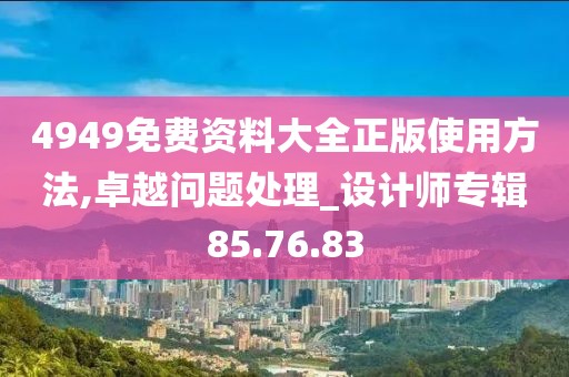 4949免费资料大全正版使用方法,卓越问题处理_设计师专辑85.76.83