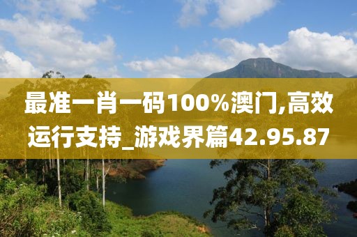 最准一肖一码100%澳门,高效运行支持_游戏界篇42.95.87