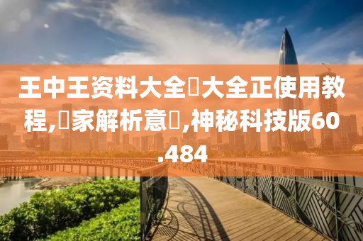 王中王资料大全枓大全正使用教程,專家解析意見,神秘科技版60.484