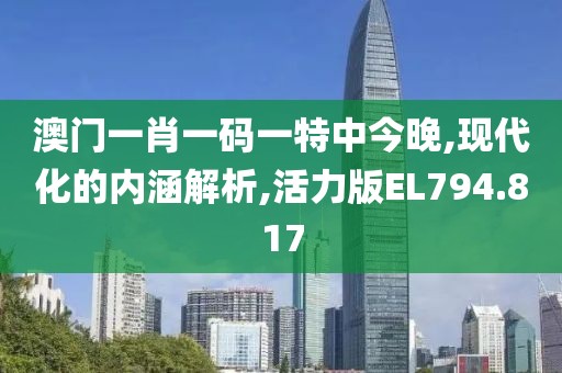 澳门一肖一码一特中今晚,现代化的内涵解析,活力版EL794.817