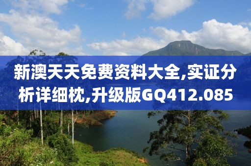 新澳天天免费资料大全,实证分析详细枕,升级版GQ412.085