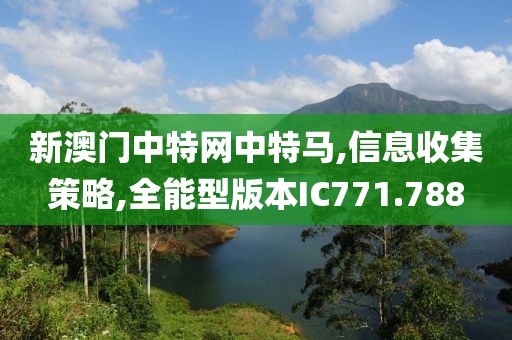新澳门中特网中特马,信息收集策略,全能型版本IC771.788